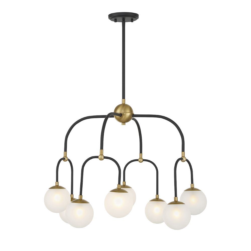 Savoy House 1-6698-8-143 Couplet 8-Light Chandelier in Matte Black with Warm Brass Accents