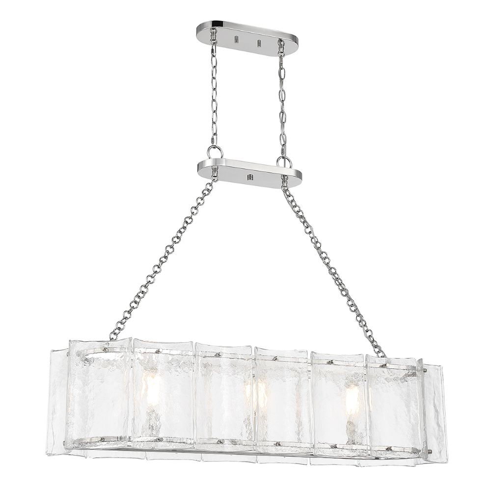 Savoy House 1-8203-3-109 Genry 3-Light Linear Chandelier in Polished Nickel