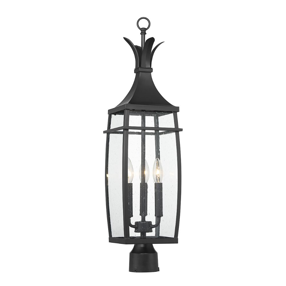 Savoy House 5-769-BK Montpelier 3-Light Outdoor Post Lantern in Matte Black