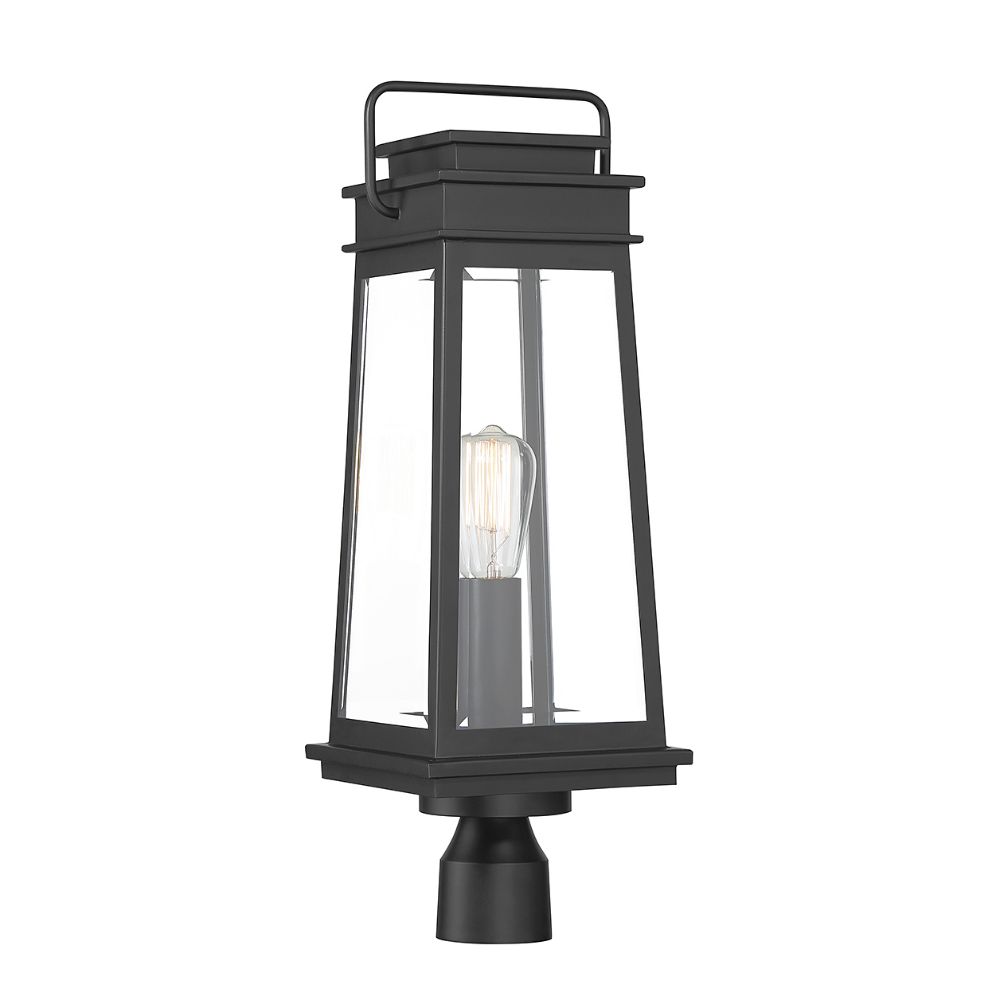 Savoy House 5-817-BK Boone 1-Light Outdoor Post Lantern in Matte Black