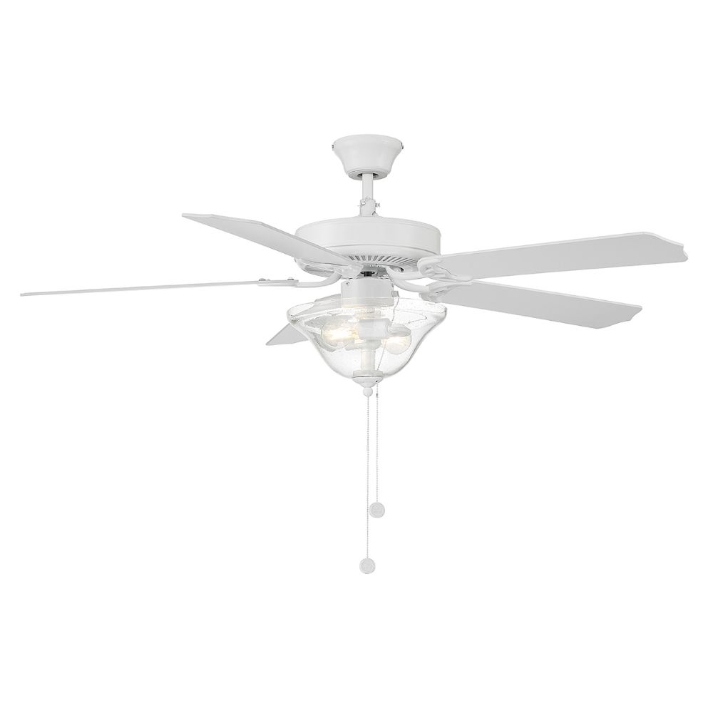 Meridian M2019WHRV 52" 2-Light Ceiling Fan in Bisque White