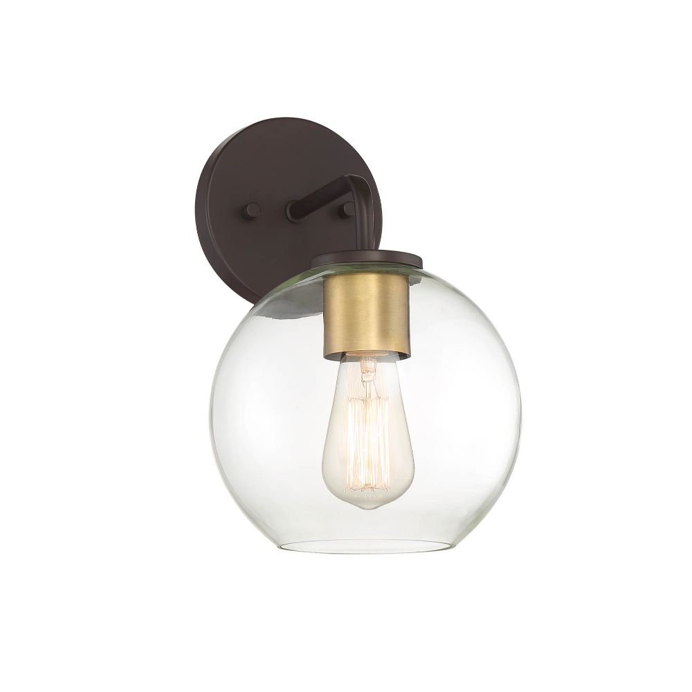 Meridian Lighting M50044ORBNB 1 Light Oil Rubbed Bronze with Natural Brass Exterior Wall Sconce