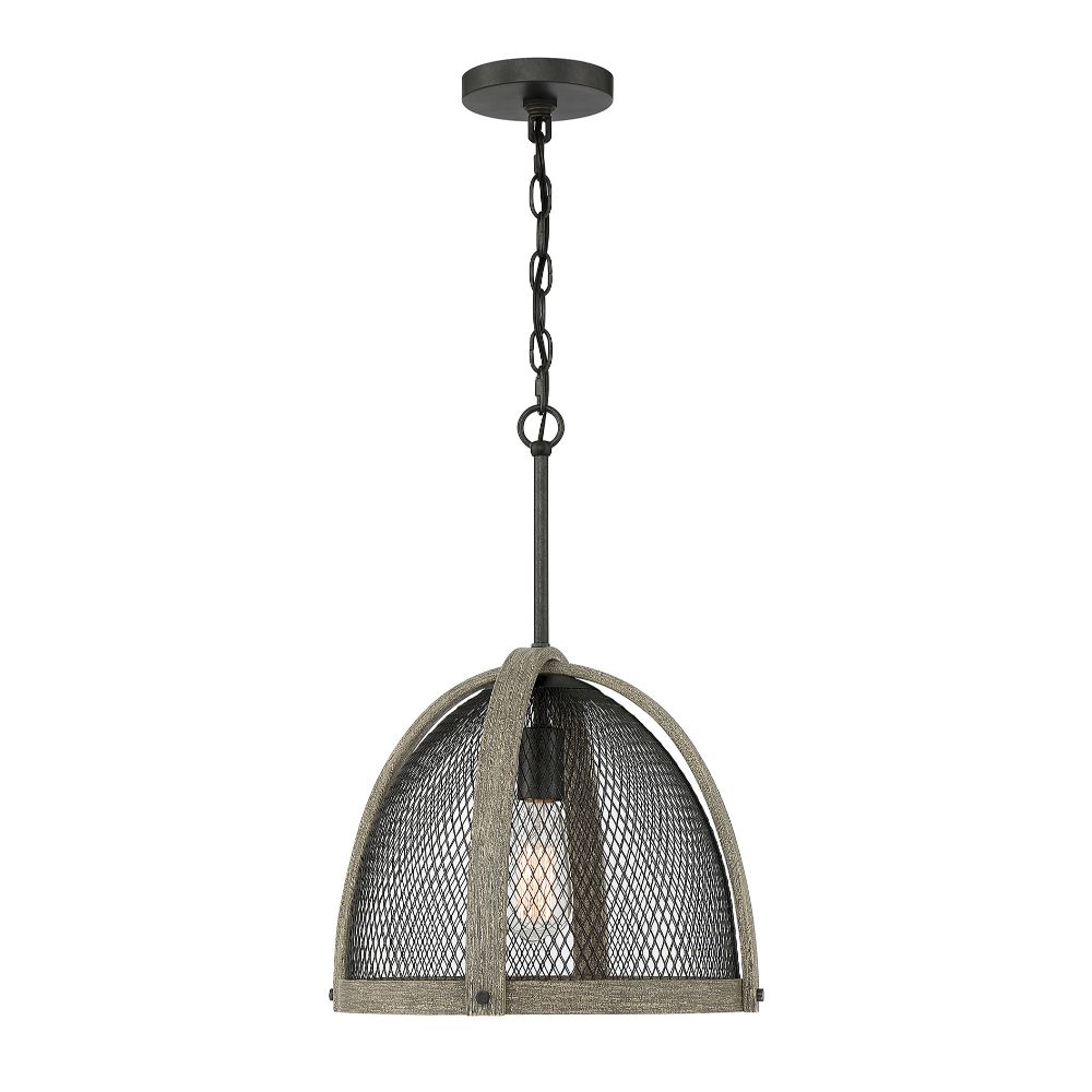 Meridian Lighting M70111DWW 1 Light Distressed Wood With Wire Pendant