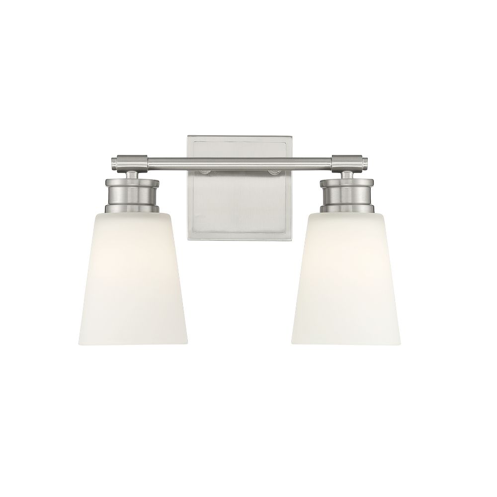 Meridian Lighting M80054BN 2-Light Bathroom Vanity Light in Brushed Nickel