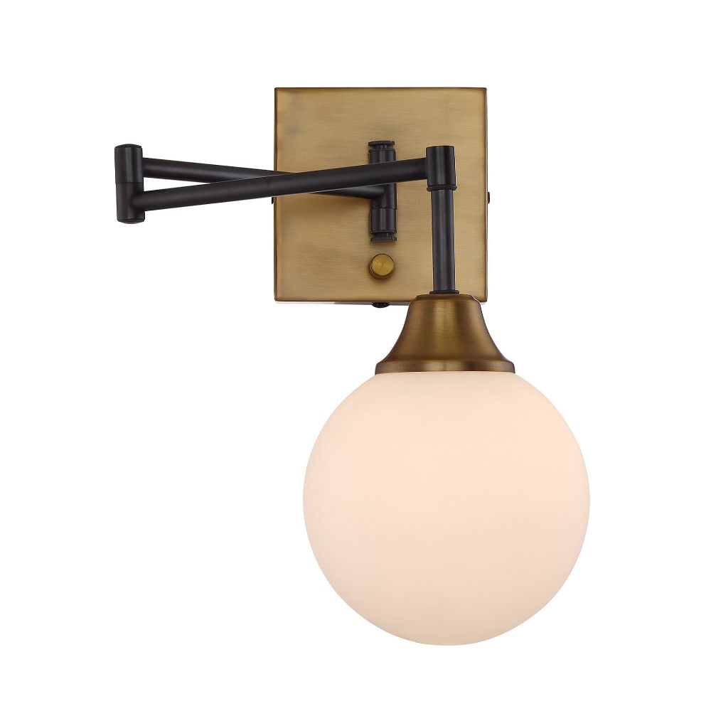 Meridian Lighting M90006-79 1 Light Oiled Rubbed bronze with Brass accents Sconce