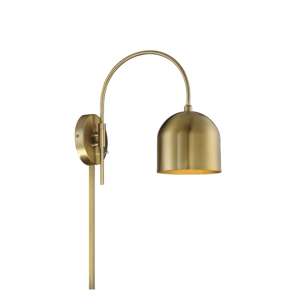 Meridian Lighting M90045NB 1 Light Brass Adjustable Wall Sconce
