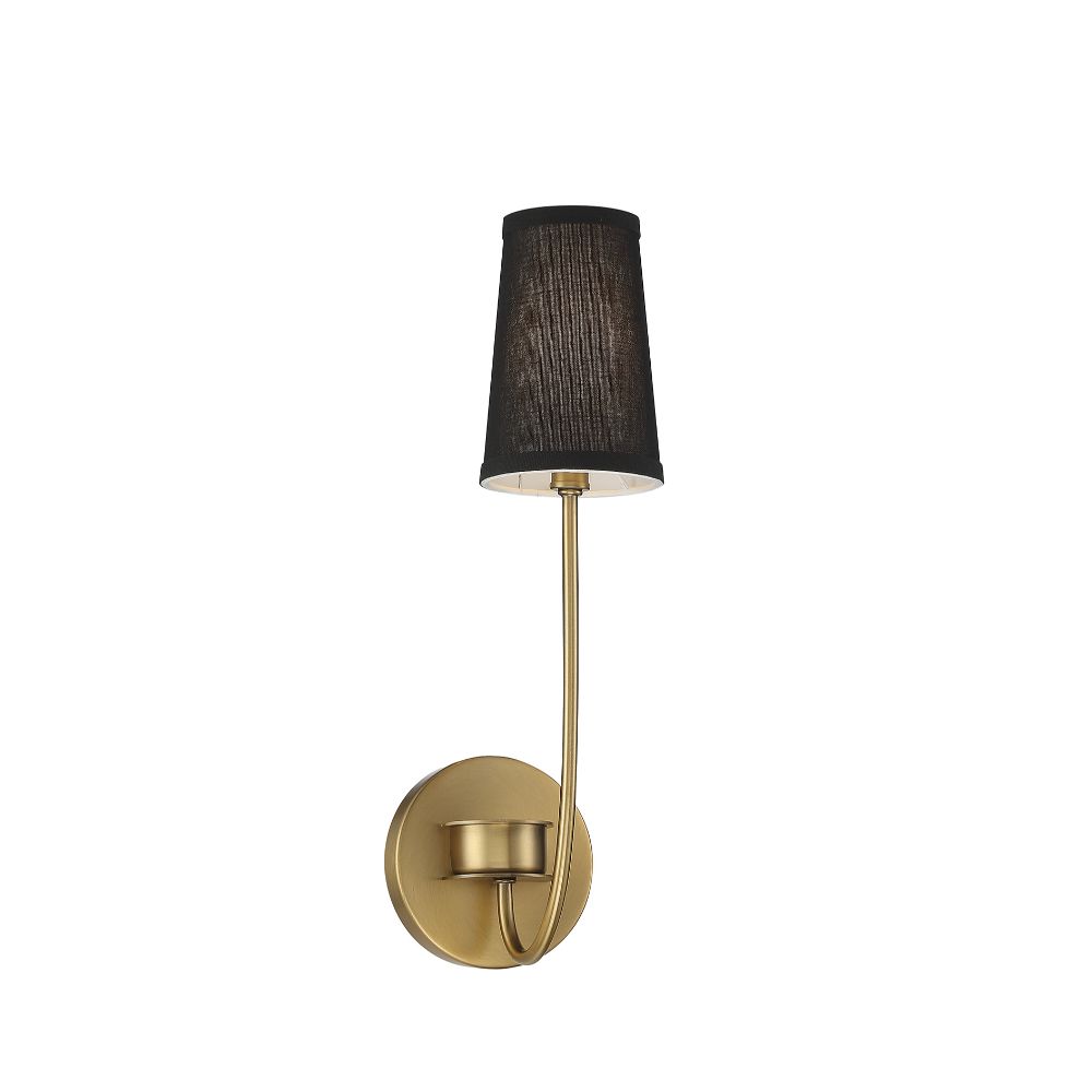 Meridian Lighting M90064NB 1-Light Wall Sconce in Natural Brass