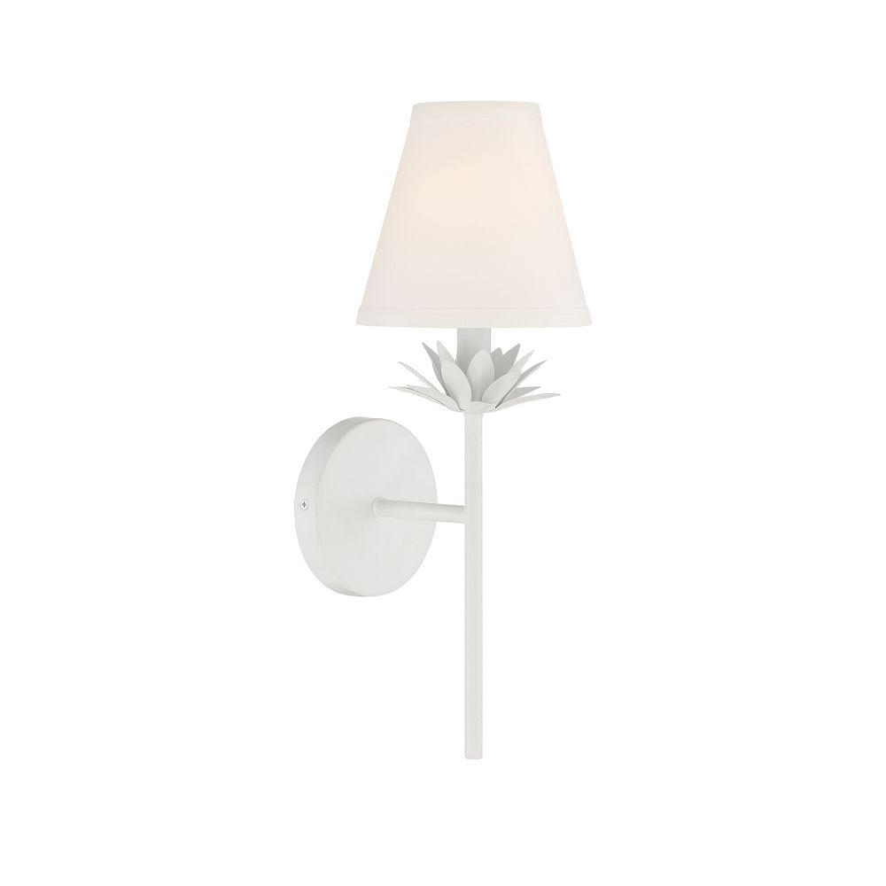 Meridian Lighting M90077WH 1-Light Wall Sconce in White