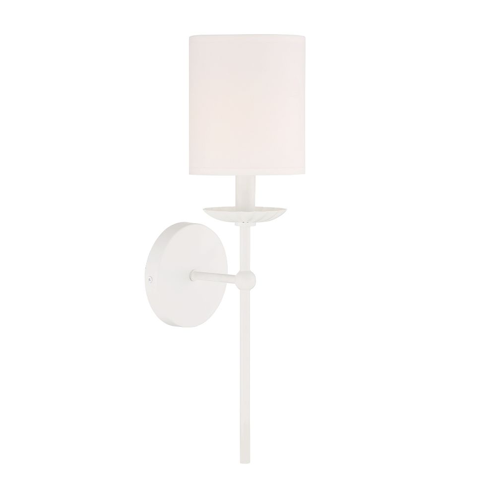 Meridian Lighting M90079WH 1-Light Wall Sconce in White