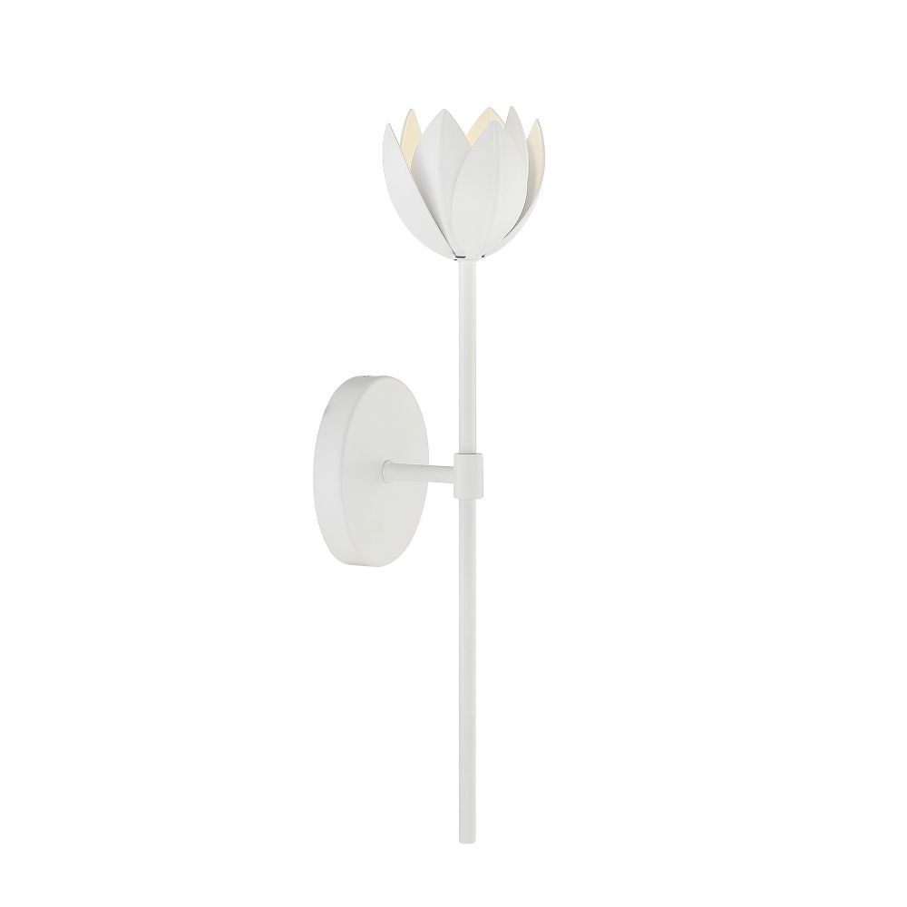 Meridian Lighting M90081WH 1-Light Wall Sconce in White