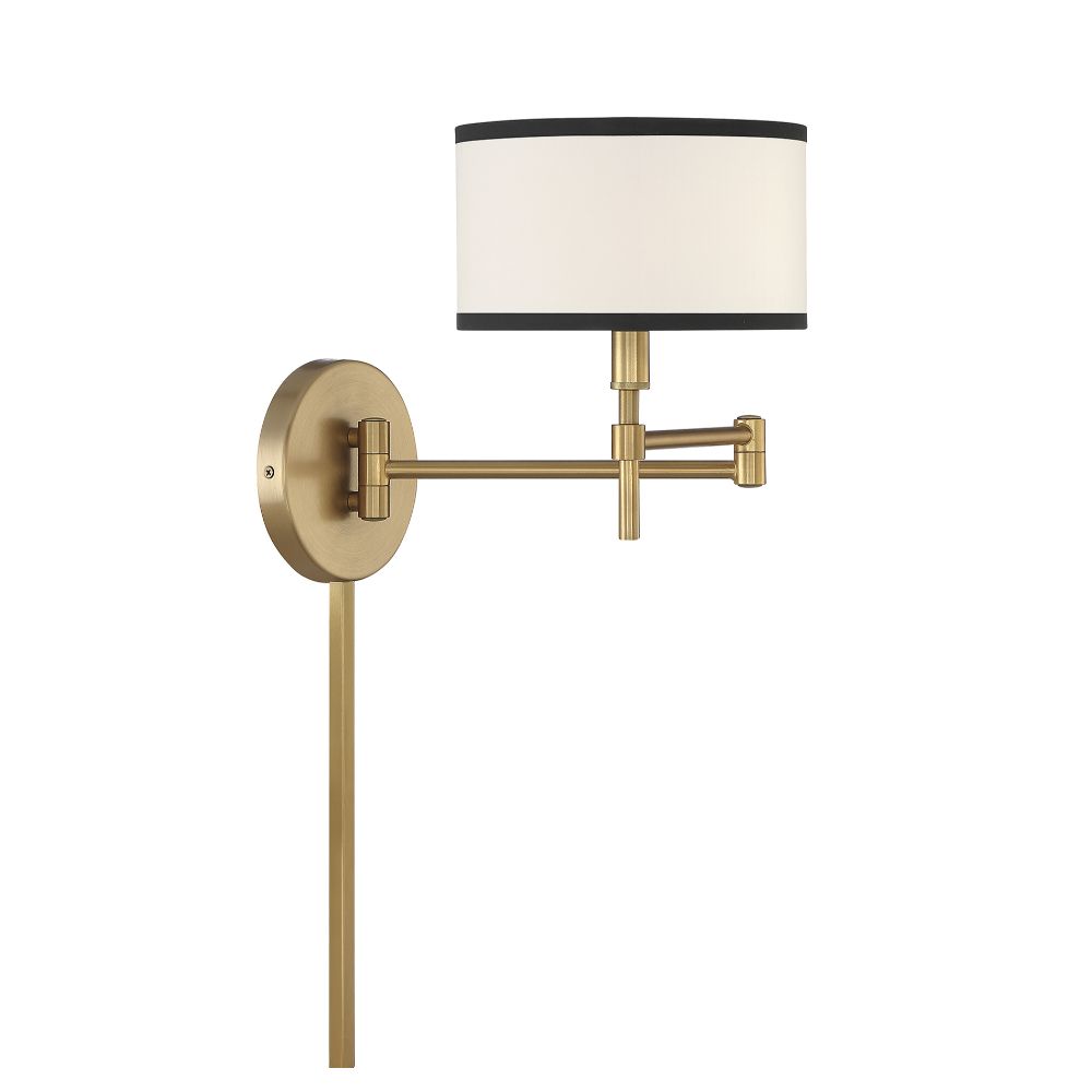 Meridian Lighting M90082NB 1-Light Wall Sconce in Natural Brass
