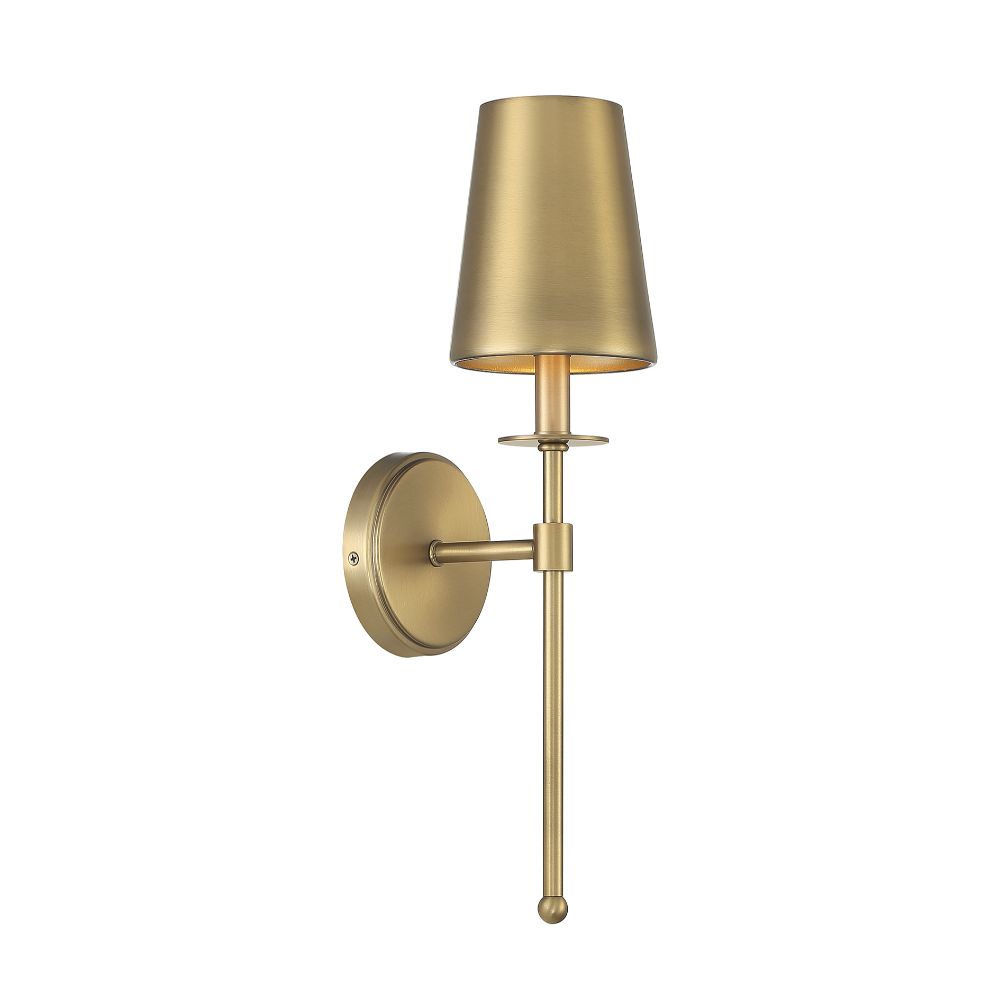 Meridian Lighting M90084NB 1-Light Wall Sconce in Natural Brass