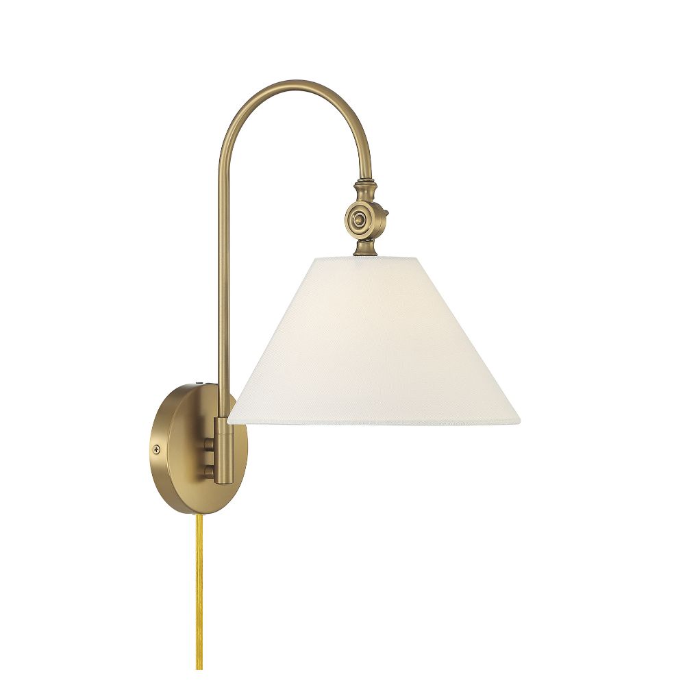 Meridian Lighting M90085NB 1-Light Wall Sconce in Natural Brass