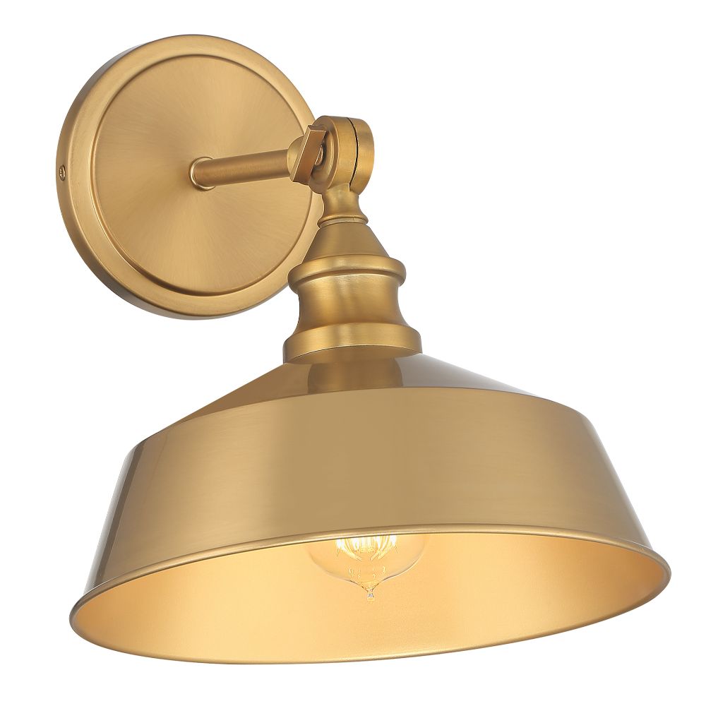 Meridian Lighting M90090NB 1-Light Wall Sconce in Natural Brass