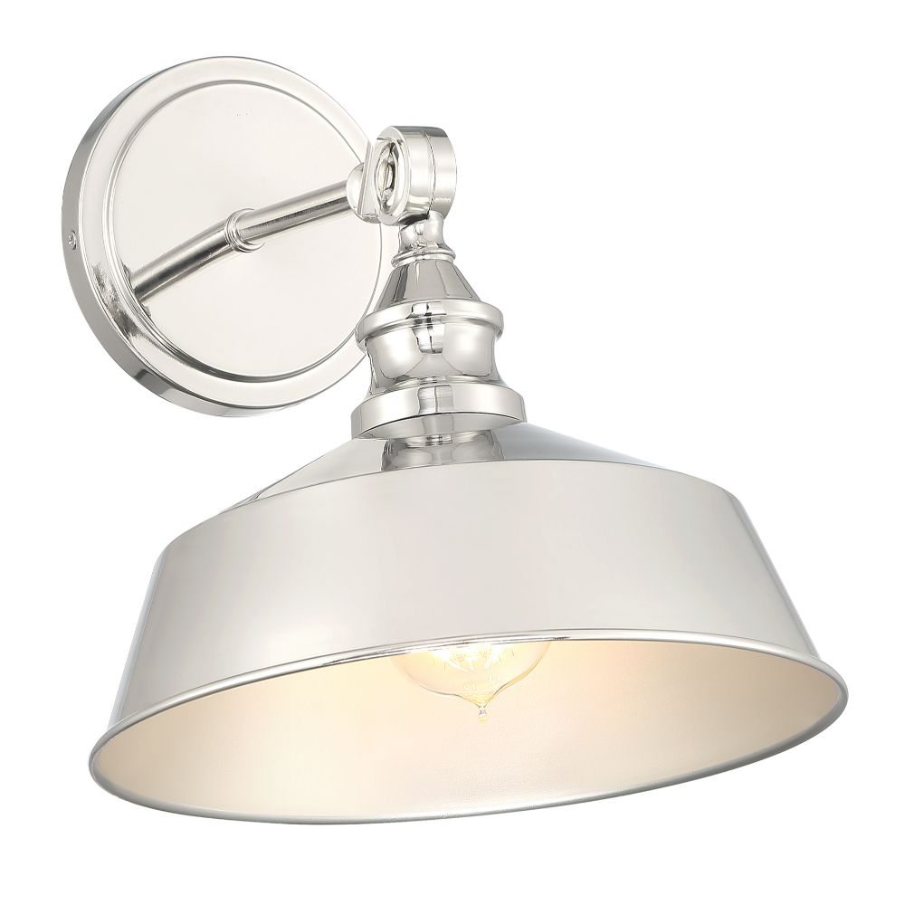 Meridian Lighting M90090PN 1-Light Wall Sconce in Polished Nickel