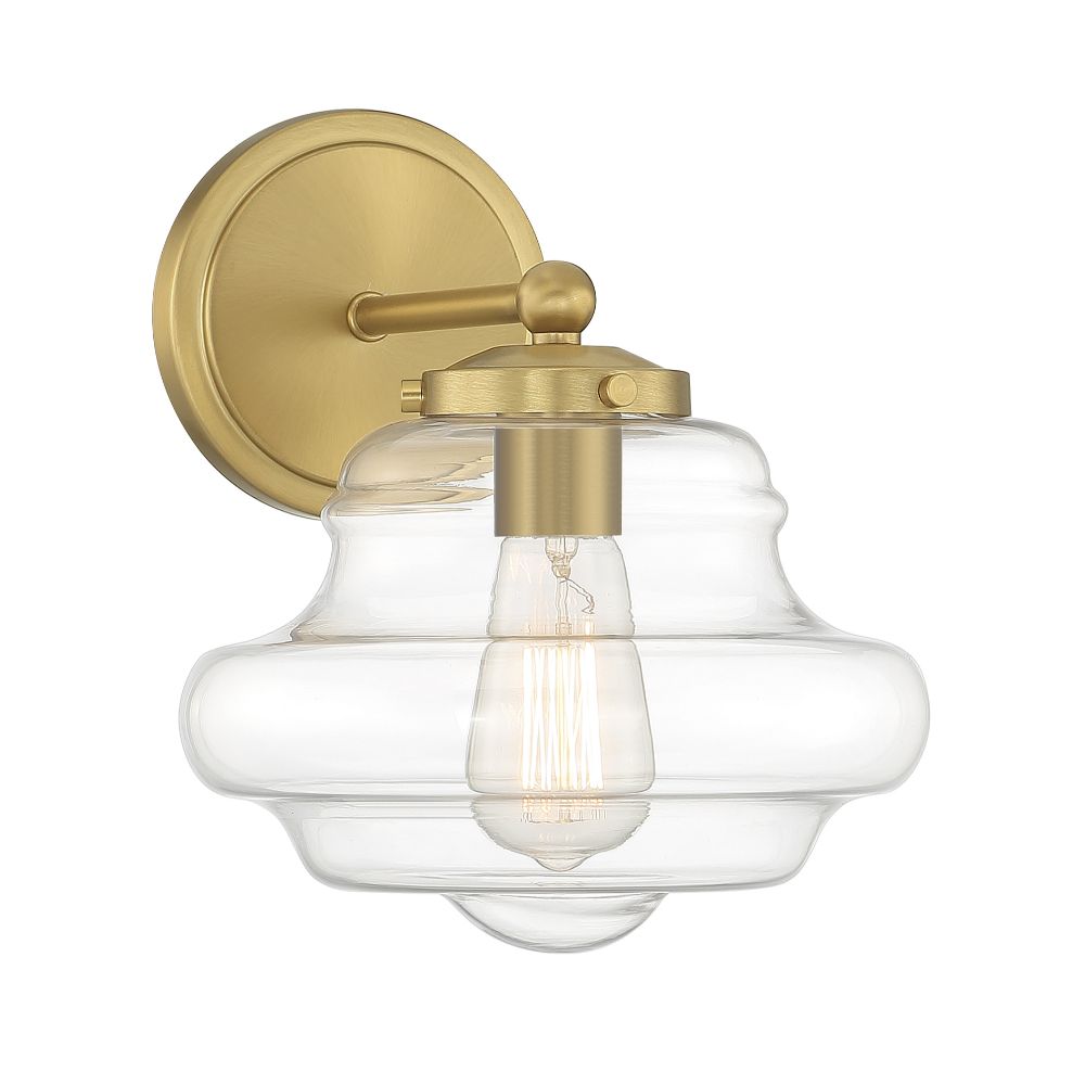 Meridian Lighting M90091NB 1-Light Wall Sconce in Natural Brass