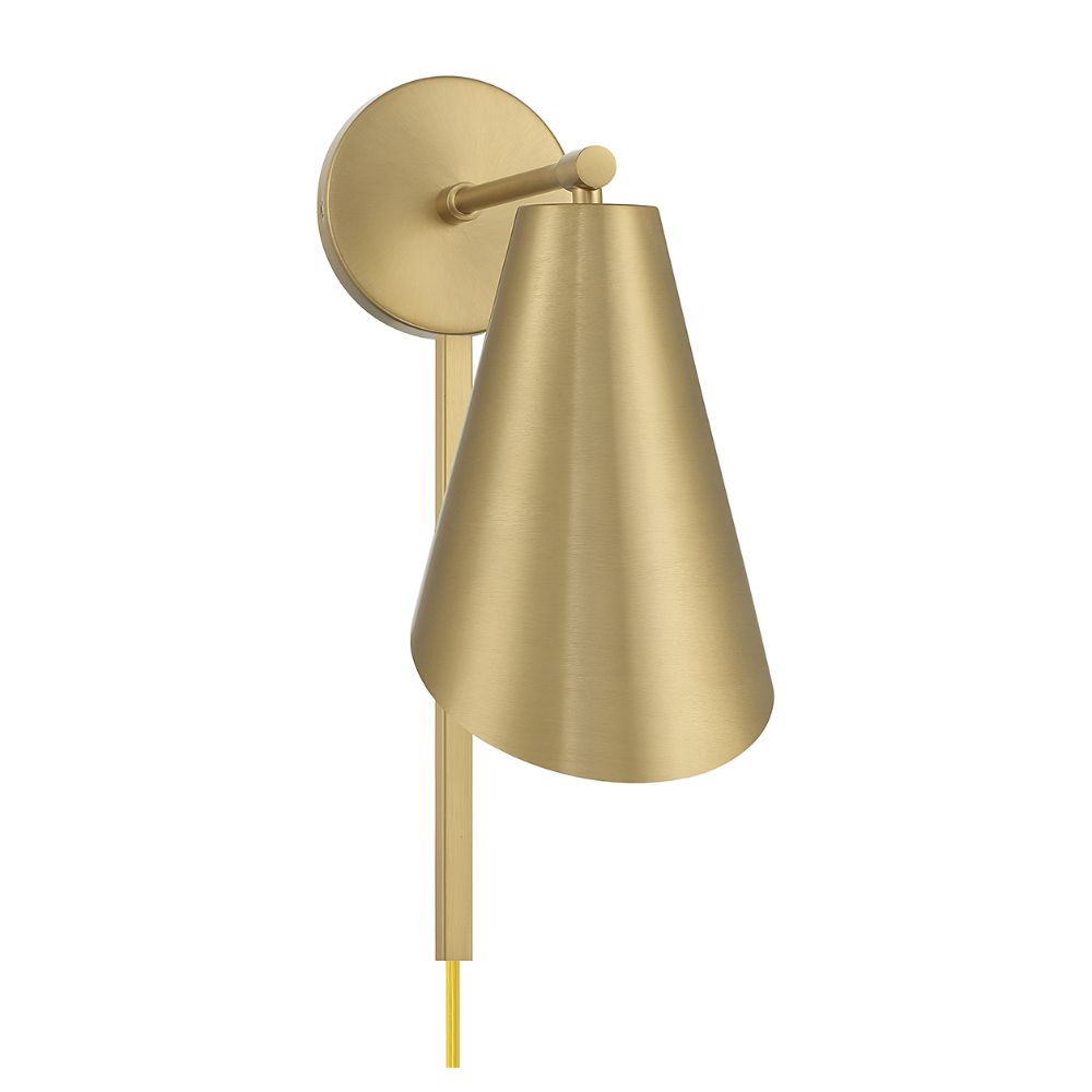Meridian M90097NB 1-Light Wall Sconce in Natural Brass