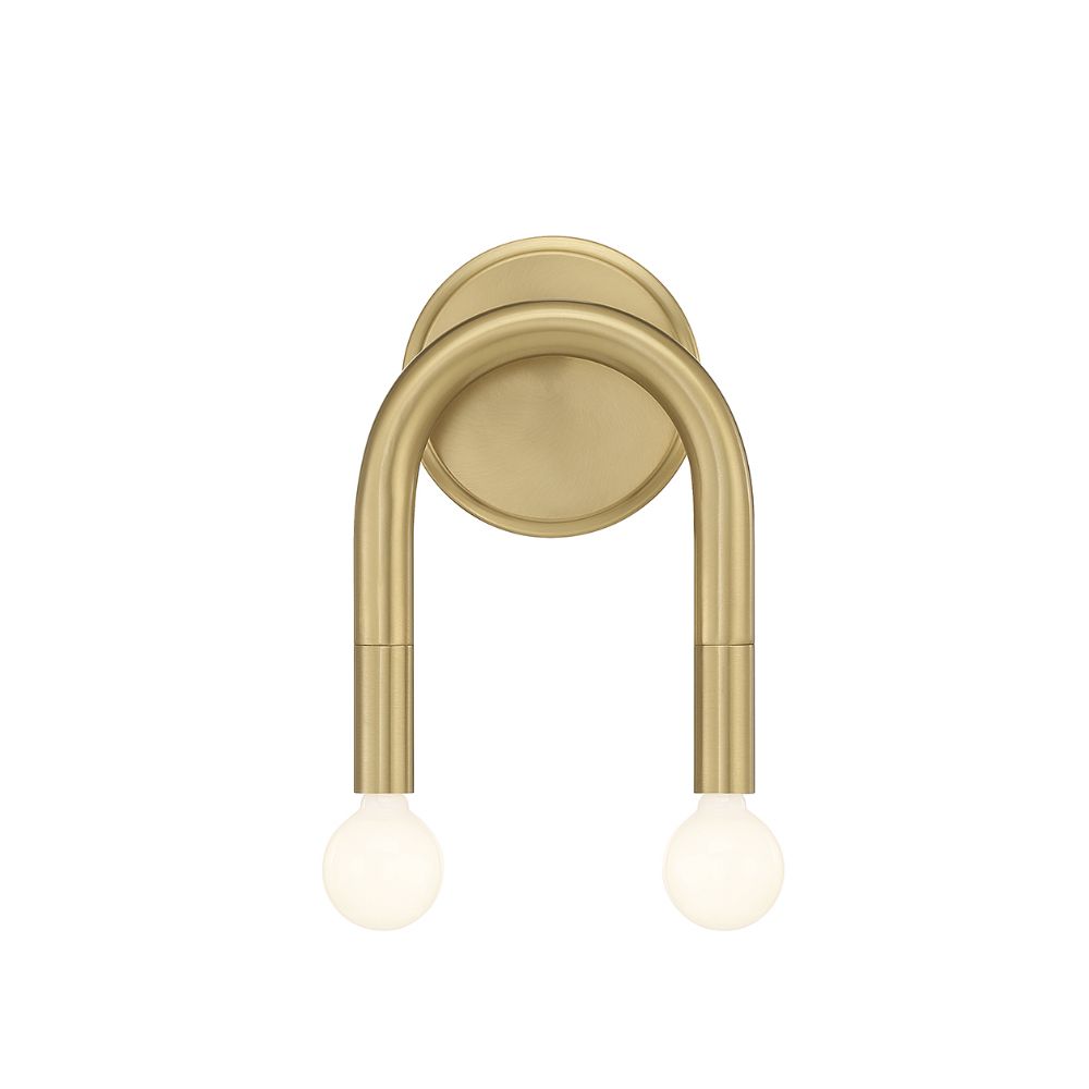 Meridian M90099NB 2-Light Wall Sconce in Natural Brass