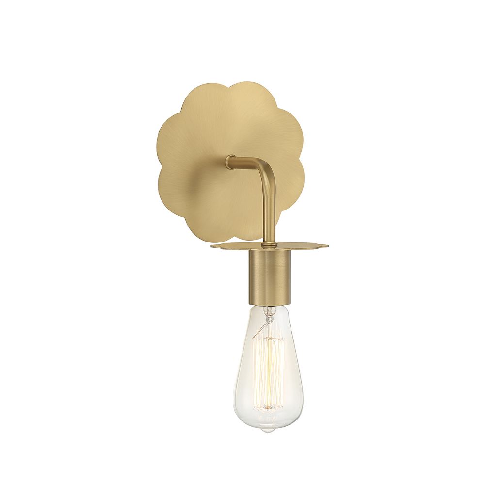 Meridian M90104NB 1-Light Wall Sconce in Natural Brass