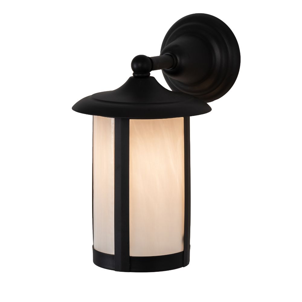 Meyda Lighting 3778 8" Wide Fulton Wall Sconce In White Craftsman Brown Finish