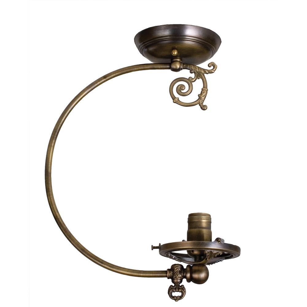 Meyda Tiffany Lighting 101563 Reproduction Semi Flush Ceiling Light, Antique Brass