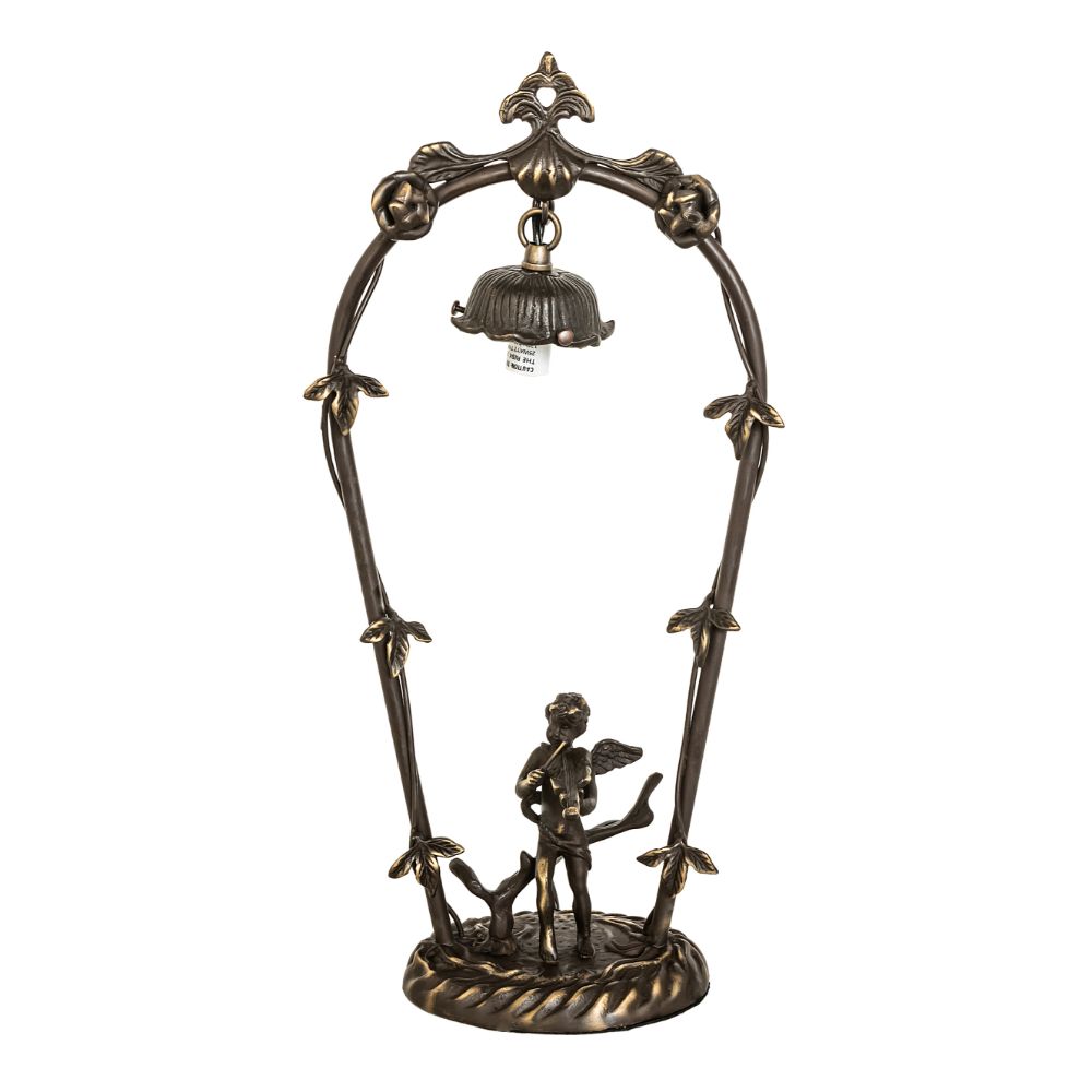 Meyda Lighting 10243 19" High Cherub With Violin Mini Lamp in Bronze Finish