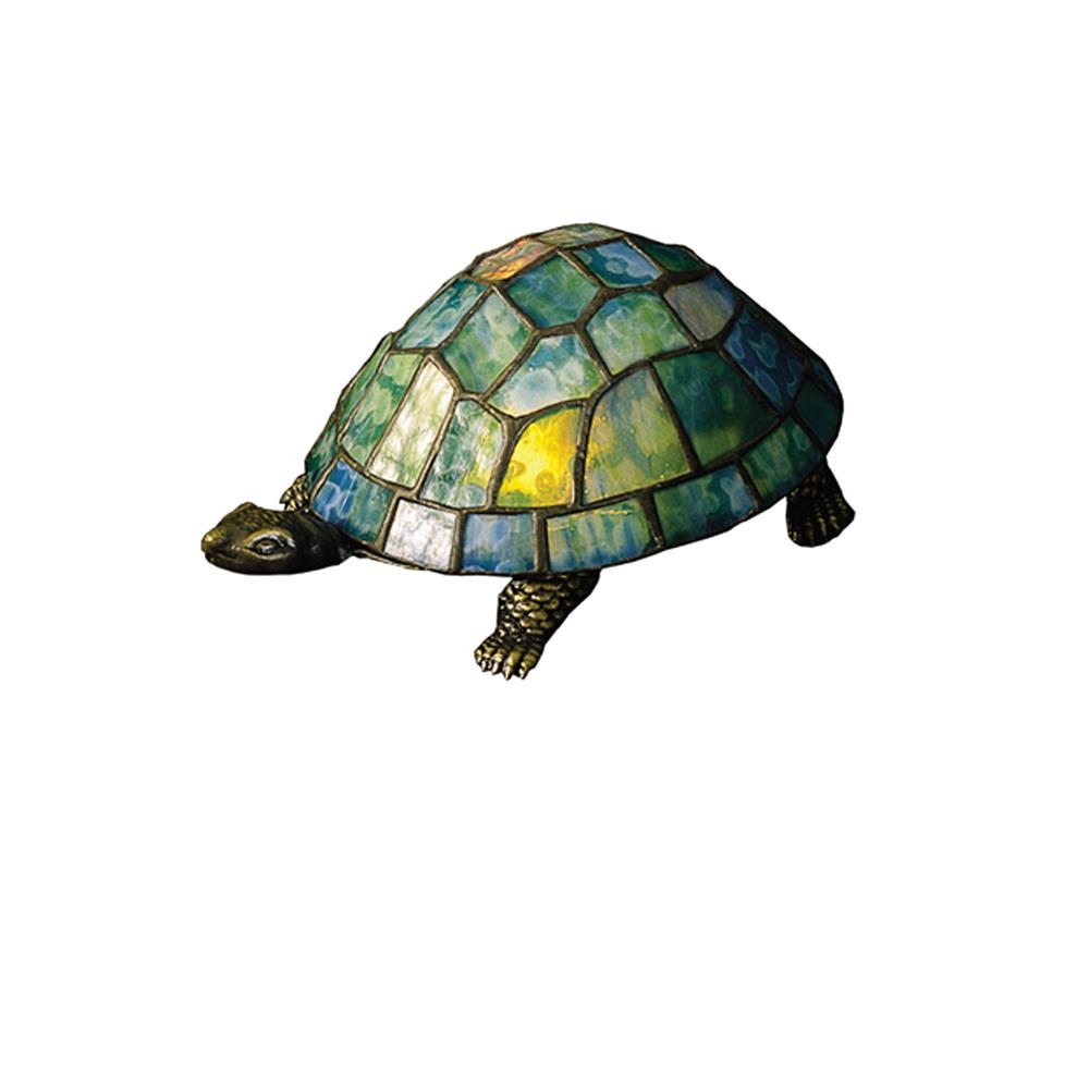 Meyda Tiffany Lighting 10270 4"H Turtle Tiffany Glass Accent Lamp