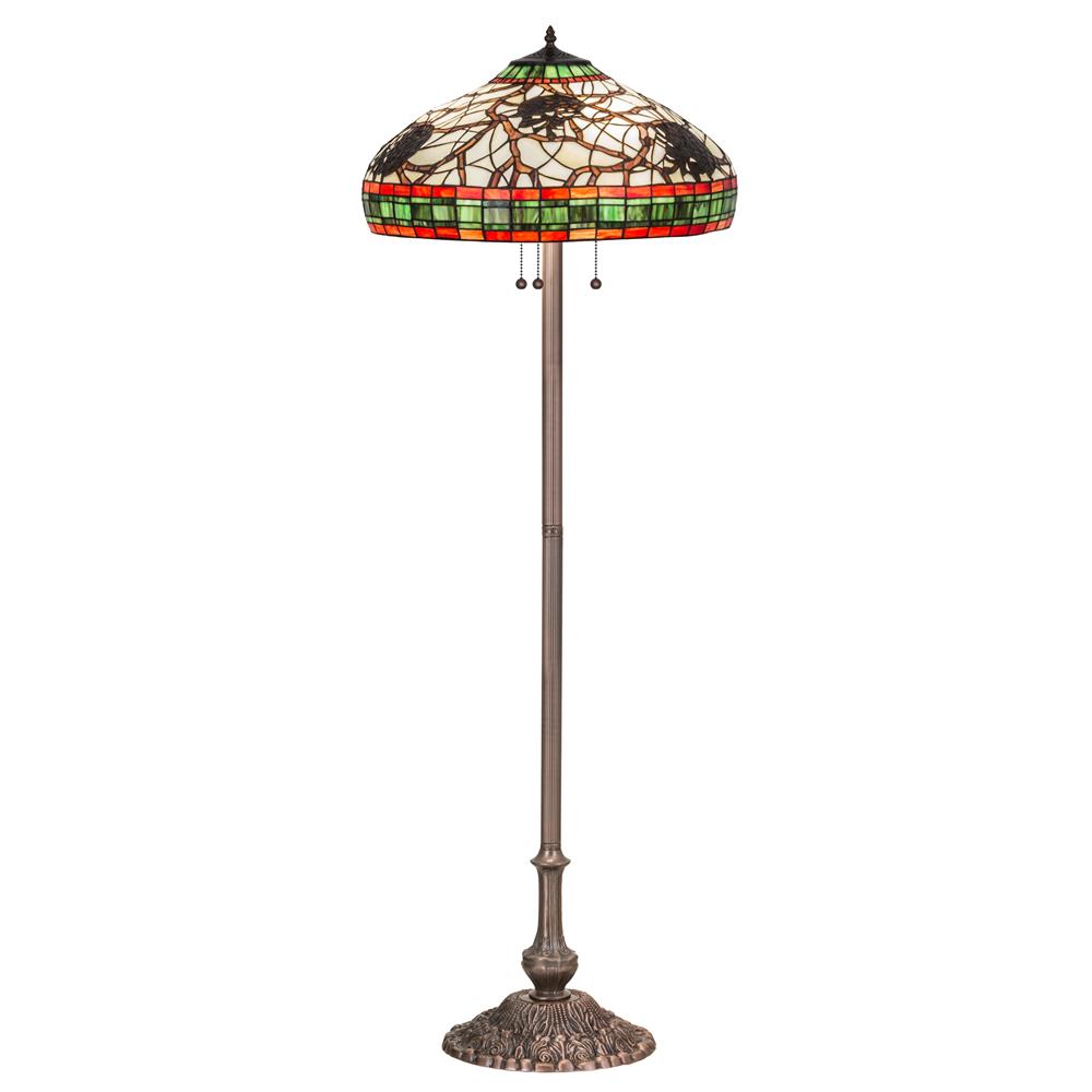 Meyda Tiffany Lighting 103185 63"H Burgundy Pinecone Floor Lamp