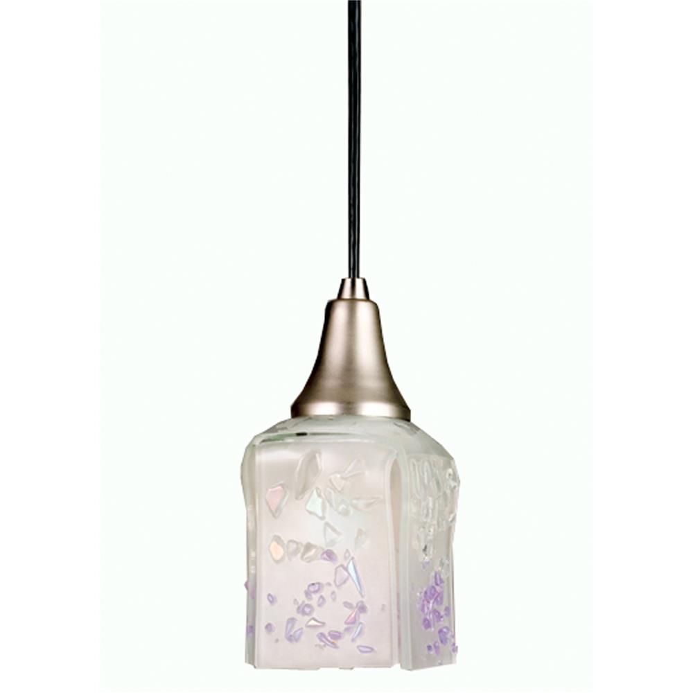 Meyda Tiffany Lighting 10327 4"Sq Ice Draped Fused Glass Mini Pendant