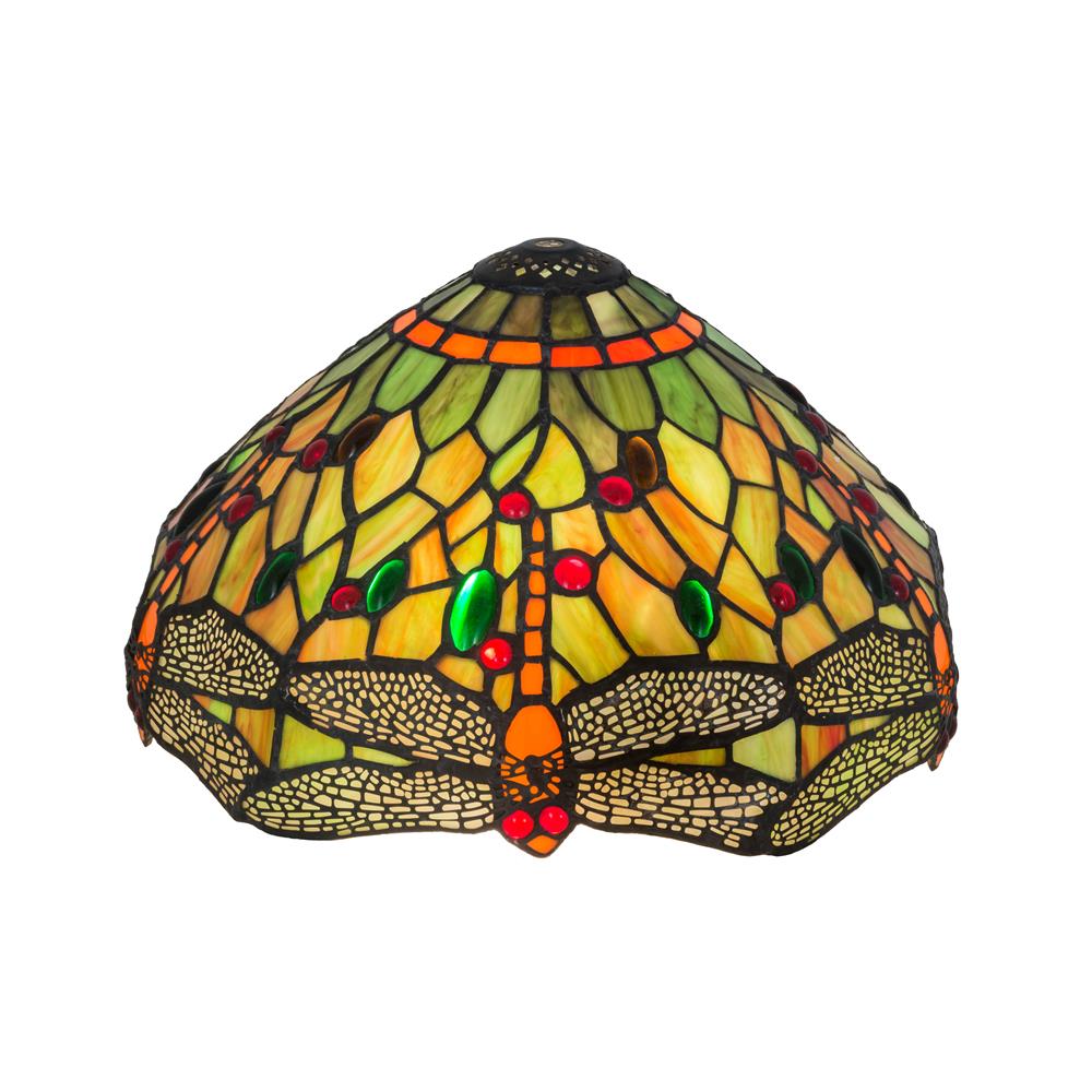 Meyda Lighting 10504 12"w Tiffany Hanginghead Dragonfly Shade In 59 Orange Green 59r