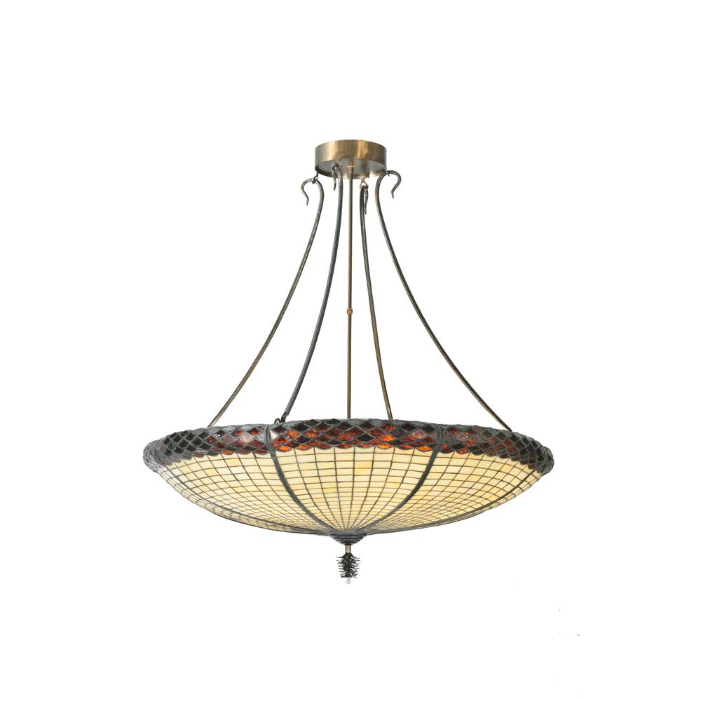 Meyda Tiffany Lighting 105628 42"W Greenbriar Oak Inverted Pendant