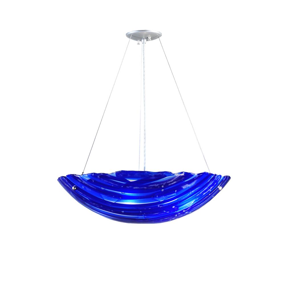 Meyda Tiffany Lighting 107083 24"W Azul Fused Glass Inverted Pendant