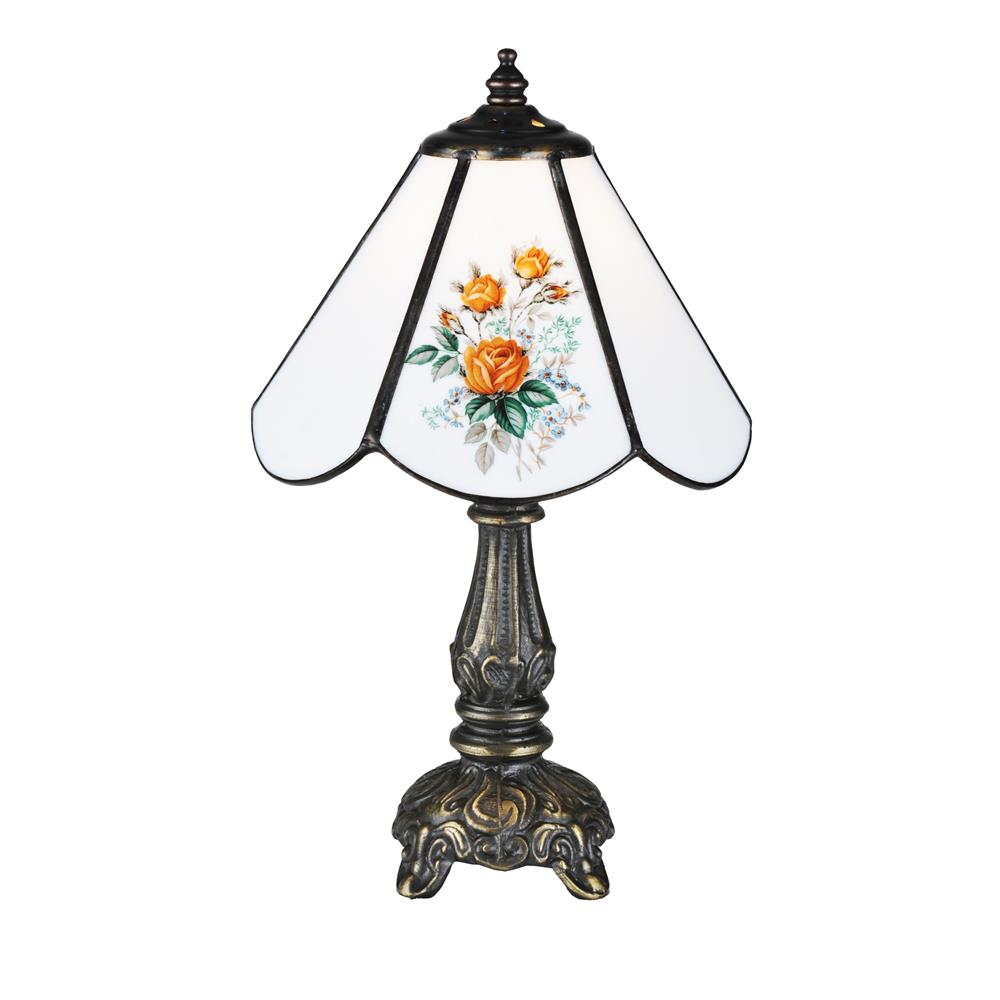 Meyda Tiffany Lighting 107812 11.5"H Rose Bouquet Mini Lamp