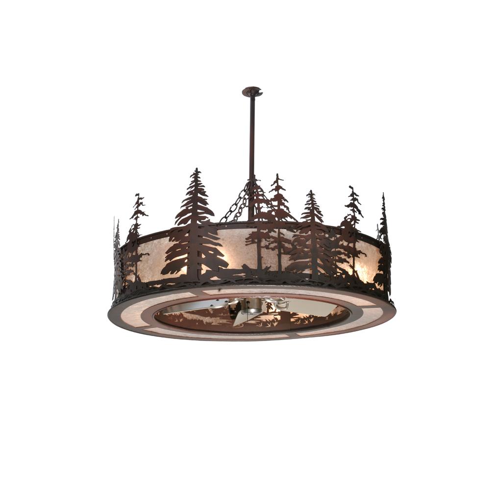 Meyda Tiffany Lighting 108064 8 Light Tall Pines ChandelAir Ceiling Fan, Rust