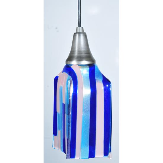 Meyda Tiffany Lighting 108765 4"Sq Ocean Breeze Draped Fused Glass Mini Pendant
