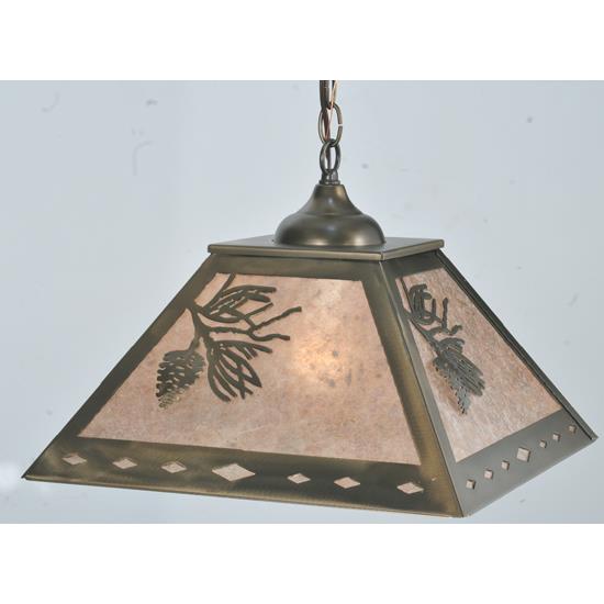 Meyda Tiffany Lighting 109380 16"Sq Balsam Pine Pendant