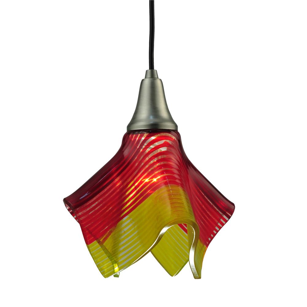 Meyda Tiffany Lighting 110691 9"W Stratos Solare Handkerchief Fused Glass Mini Pendant