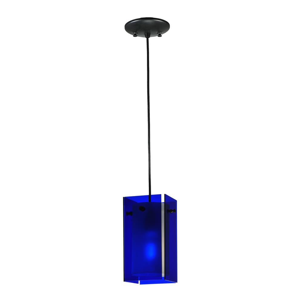 Meyda Tiffany Lighting 111283 5"Sq Quadrato Blue Mini Pendant
