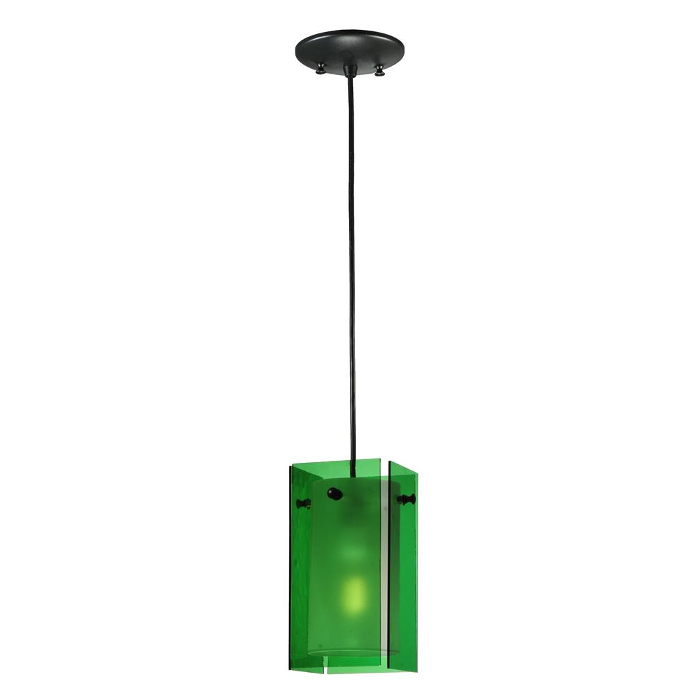 Meyda Tiffany Lighting 111285 5"Sq Quadrato Green Mini Pendant