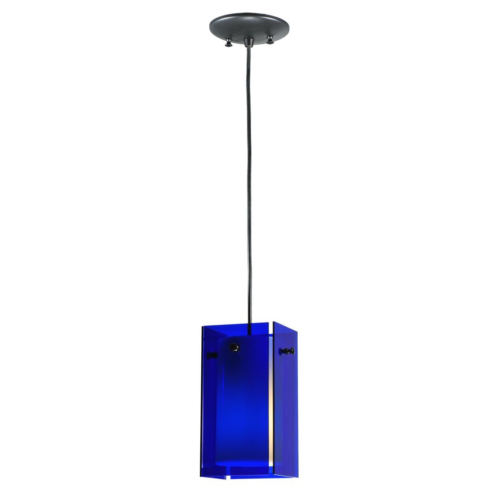Meyda Tiffany Lighting 111339 5"Sq Quadrato Blue Mini Pendant