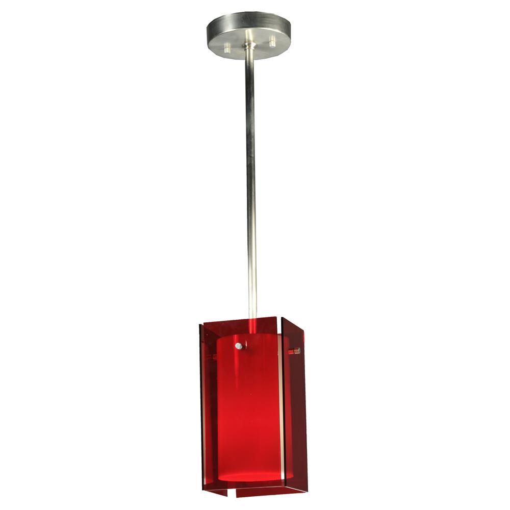 Meyda Tiffany Lighting 111381 5"Sq Quadrato Red Mini Pendant