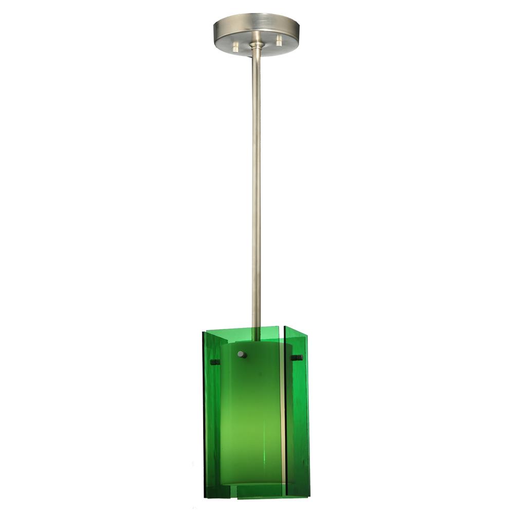 Meyda Tiffany Lighting 111384 5"Sq Quadrato Green Mini Pendant