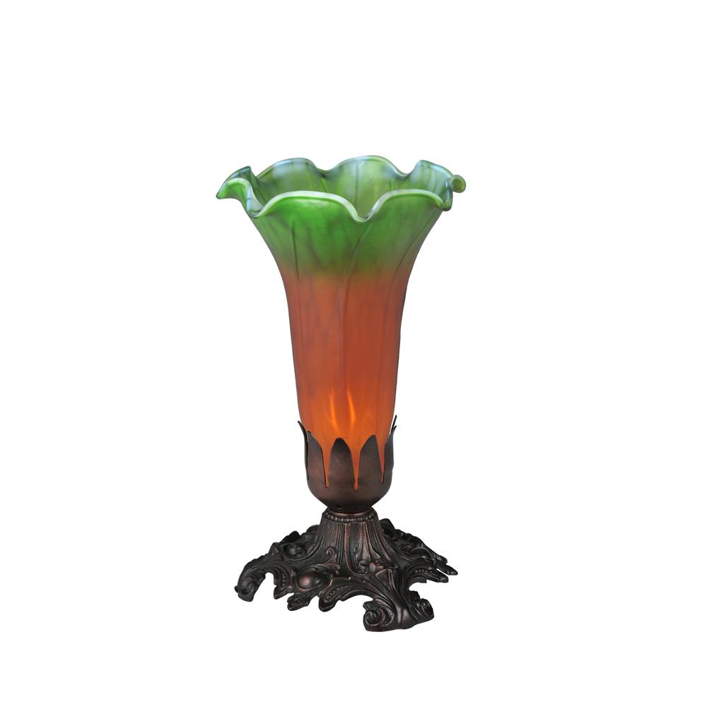 Meyda Tiffany Lighting 11235 8"H Amber/Green Pond Lily Accent Lamp