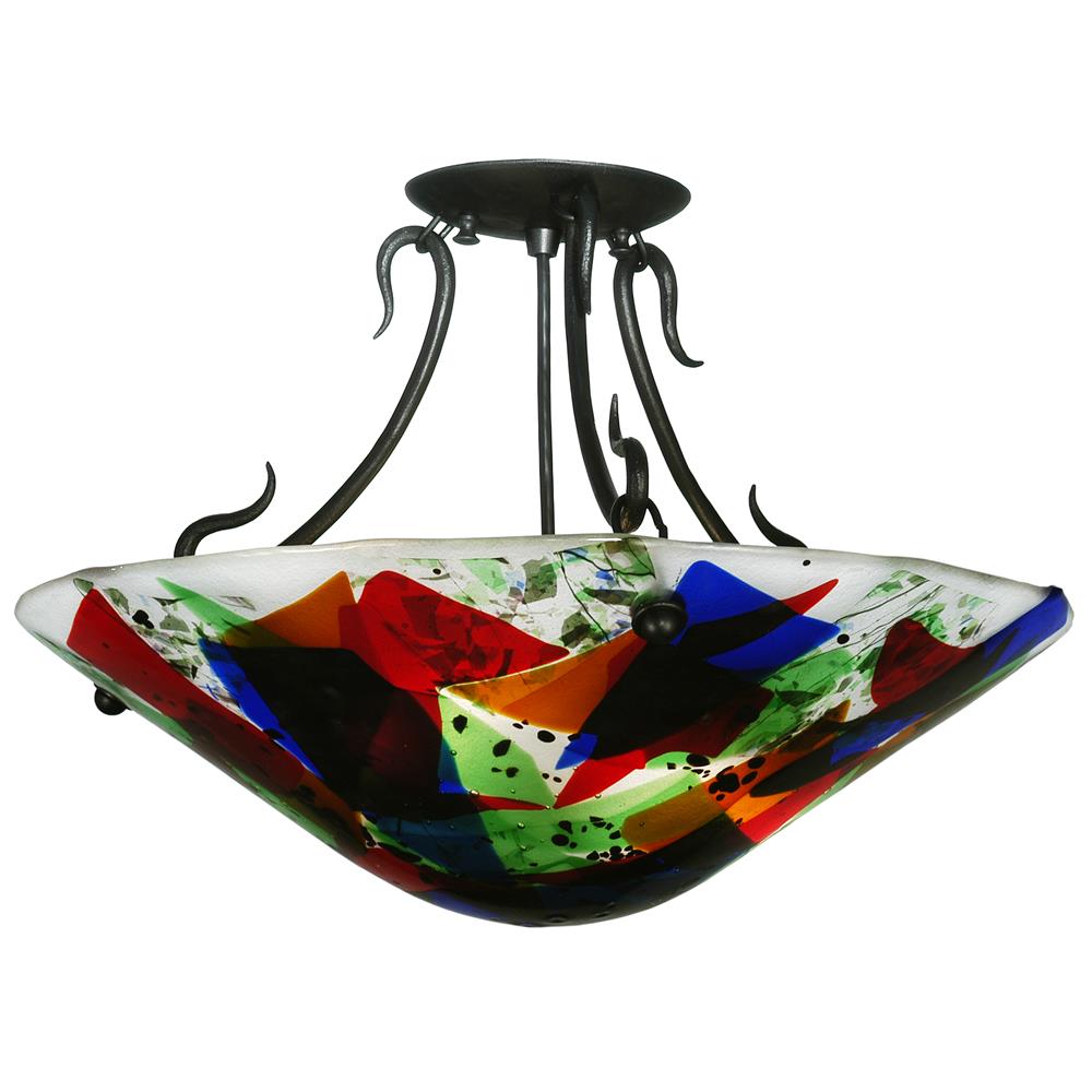 Meyda Tiffany Lighting 112377 18"W Colorito Fused Glass Semi-Flushmount