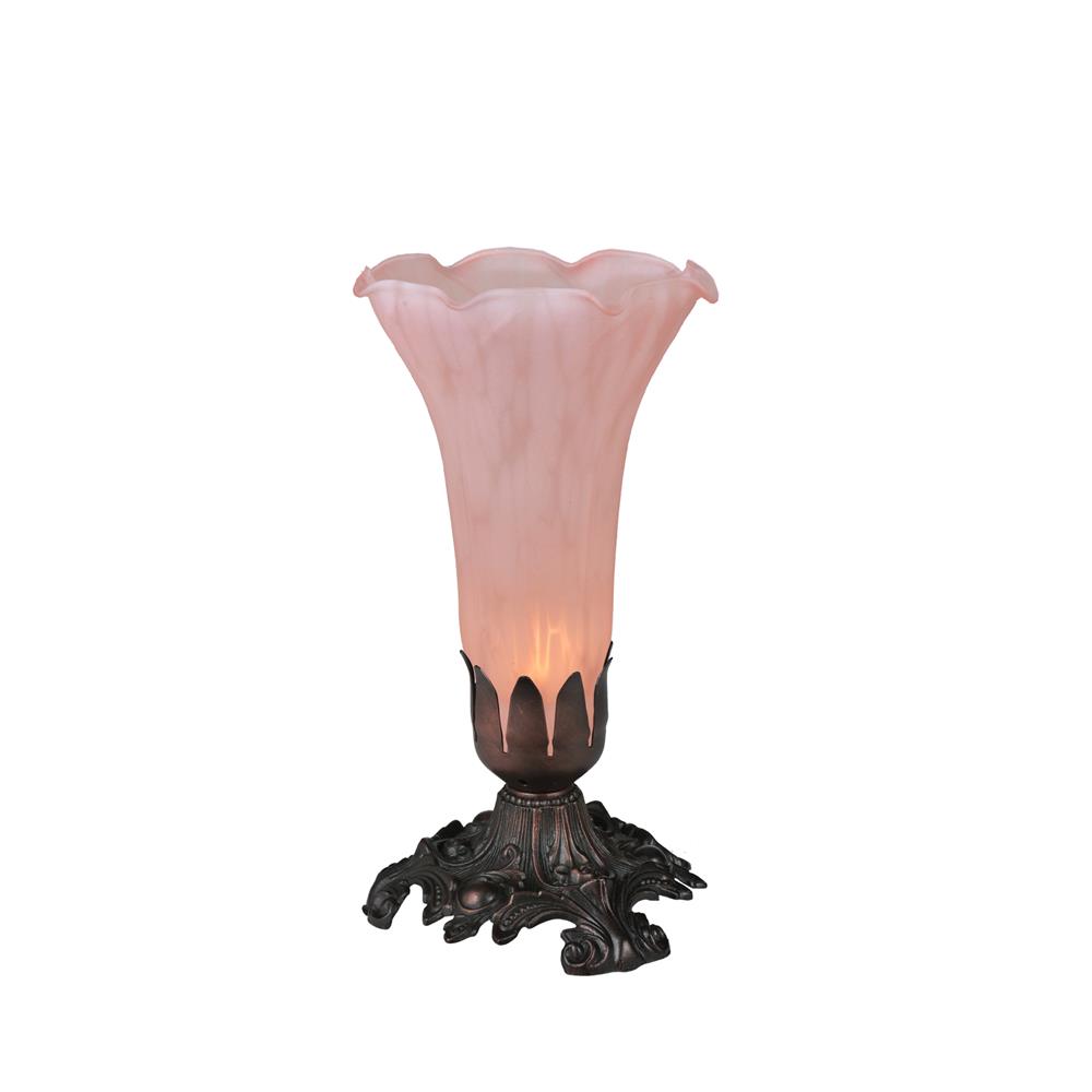 Meyda Tiffany Lighting 11241 8"H Pink Pond Lily Accent Lamp