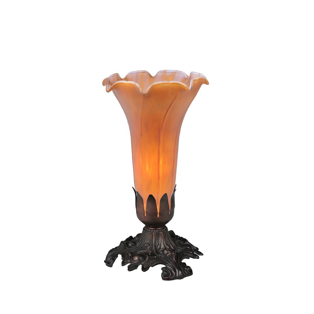 Meyda Tiffany Lighting 11244 8"H Amber Pond Lily Accent Lamp