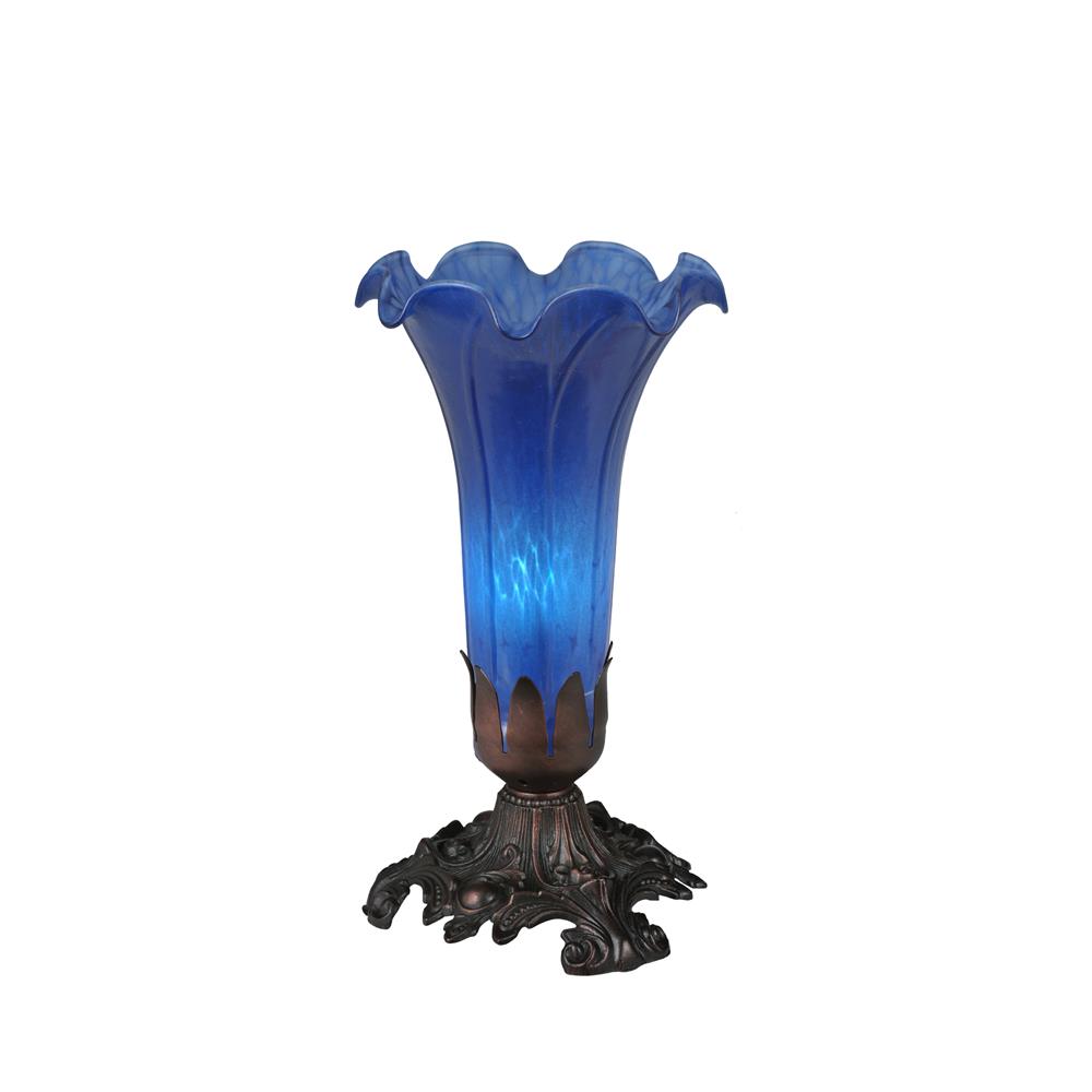 Meyda Tiffany Lighting 11262 8"H Blue Pond Lily Accent Lamp