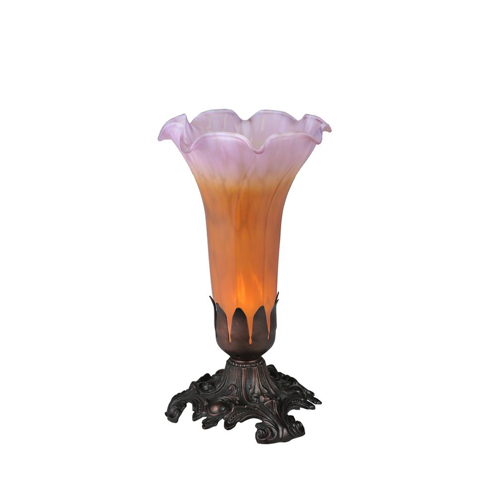 Meyda Tiffany Lighting 11295 8"H Amber/Purple Pond Lily Accent Lamp