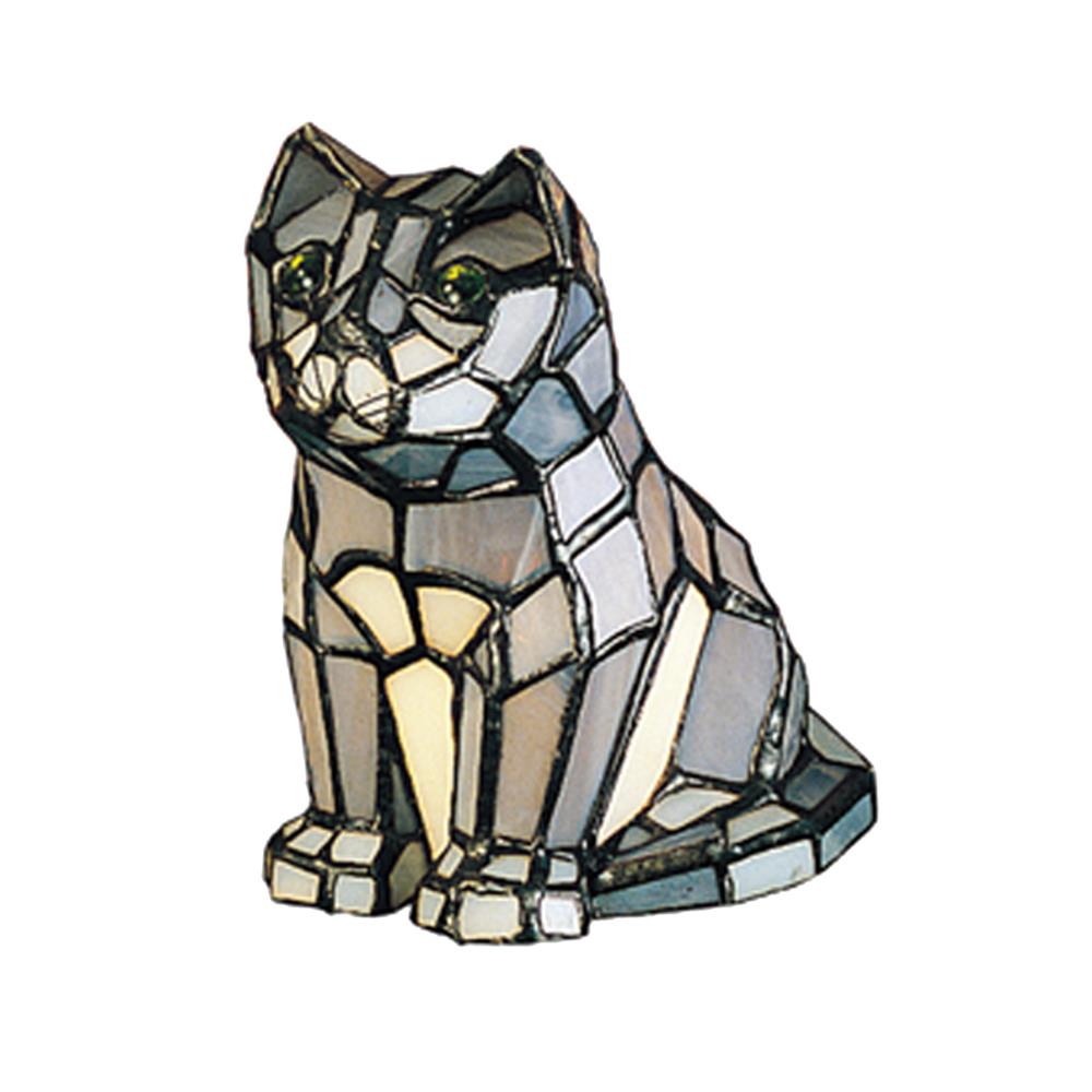 Meyda Tiffany Lighting 11323 7"H Cat Tiffany Glass Accent Lamp