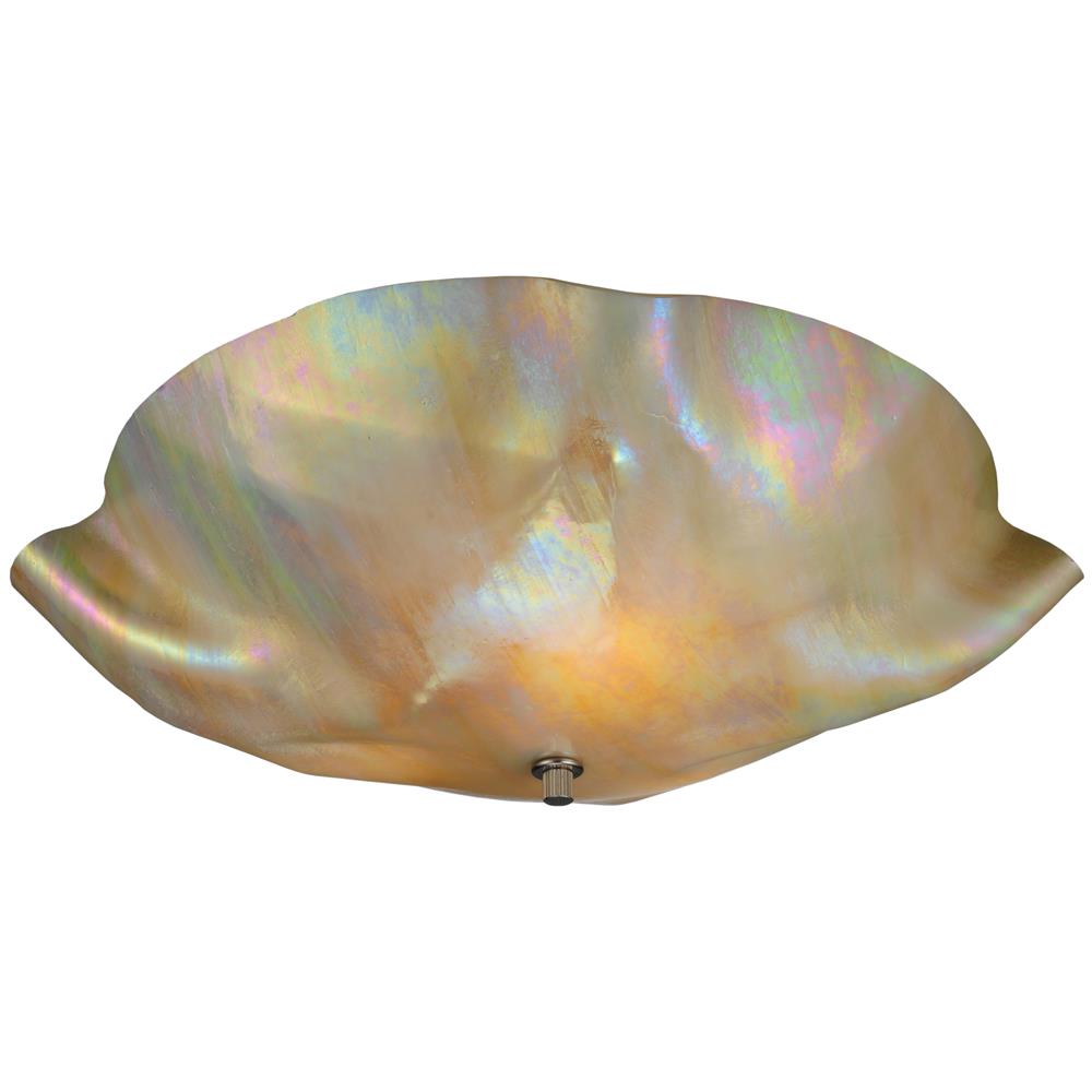 Meyda Tiffany Lighting 114167 16"W Organic Art Glass Beige Iridescent Flushmount